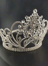 Large Royal Tiara Beauty Contest Crown Rhinestone Costume Party Halloween