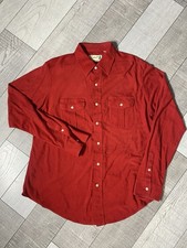 Vintage Sears Fieldmaster Shirt Mens XL Red Long Sleeve Button Up Arnel Blend
