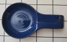 BIA Cordon Bleu Blue Glaze  Spoon Rest Ceramic 7.25"  long.  NWOT.