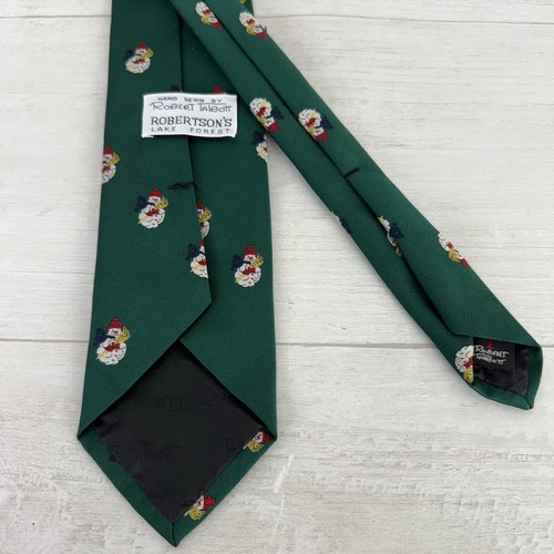 Vintage Hand Sewn by Robert Talbott Snow Man Necktie Christmas Silk Blend - Picture 6 of 10