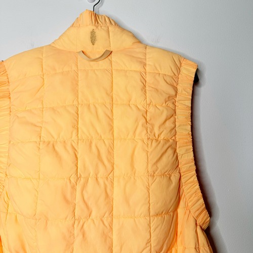 Free People On The Move Packable Puffer Vest in Neon Orange Size Large - Picture 8 of 10