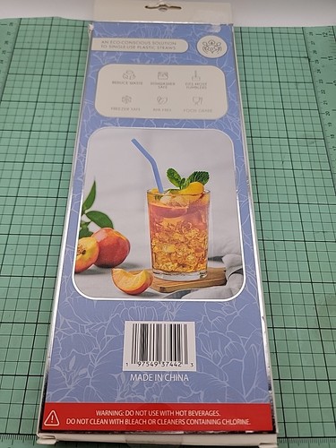 Wellness Brand: Set Of 6 Reusable Silicone Straws & Brush - New & Free Shipping - Picture 2 of 11