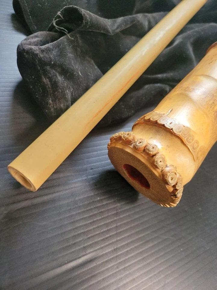 Shakuhachi bambú con grietas Foto 2 de 4