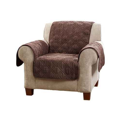 Microfiber Non Slip Recliner Furniture Cover in Chocolate - Picture 2 of 3