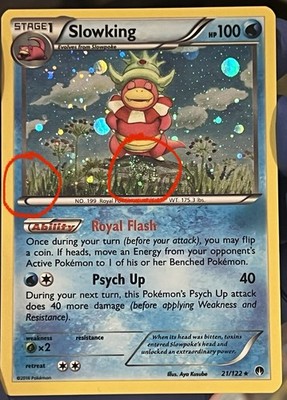 2 HD GALAXY SWIRL   Slowking 21/122 BREAKpoint Promo Cosmos Holo BLEED ERROR 