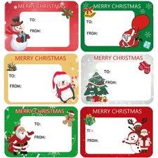 120 Pcs Christmas Self Adhesive Gift Tag Stickers Xmas Present Name Labels