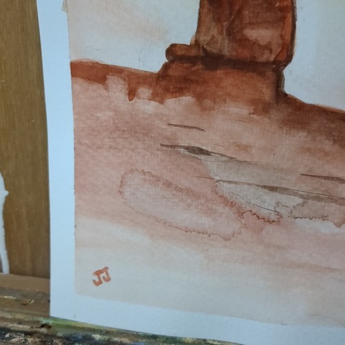 Original Watercolor Painting Arches National Park Moab Utah 9x12 by Jake J - Picture 9 of 9