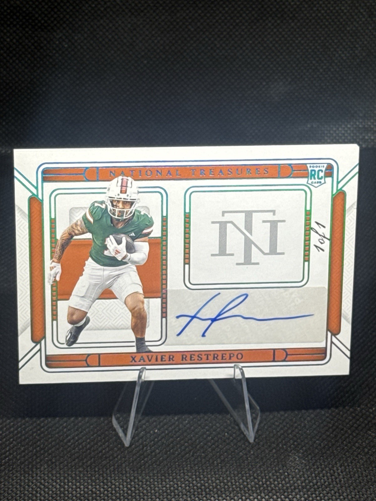 2025 Panini National Treasures Collegiate - Xavier Restrepo Team Logo Auto 1/1