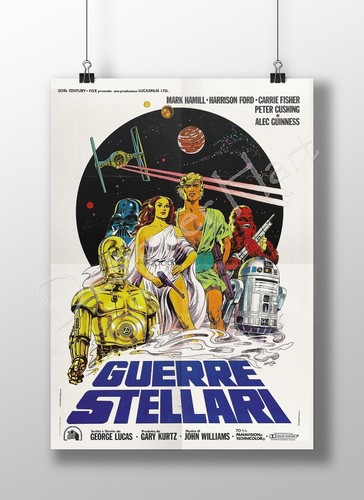 Rare Star Wars Print - Only released in Italy in 1977. Guerre Stellari - Picture 2 of 3