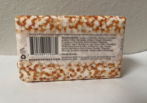 BEEKMAN 1802 Honey & Orange Blossom Goat Milk Soap Bar Travel 3.5oz/99g SEALED - Picture 2 of 3