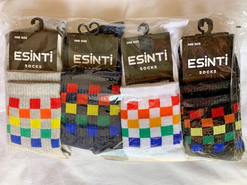 12 PAIRS RETRO CLASSIC STYLE CREW SOCKS ONE SIZE UNISEX NIB - Picture 5 of 7