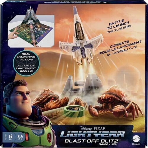 Disney Pixar Lightyear Blast-Off Blitz Real Launching Board Game Ages 8 2-8 PL - Picture 1 of 6