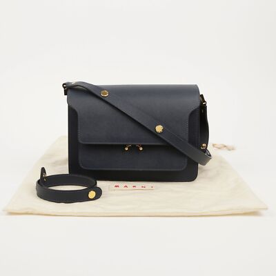 ★MARNI★ Medium Saffiano Trunk Shoulder Bag Pelican SBMPN09 Marni SBMPN09NO1 Trunk Medium Shoulder Bag 71158372 | eBay