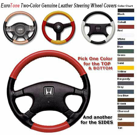EuroTone 2 color Leather Steering Wheel Covers for Isuzu Vehicles - Wheelskins - Picture 2 of 26