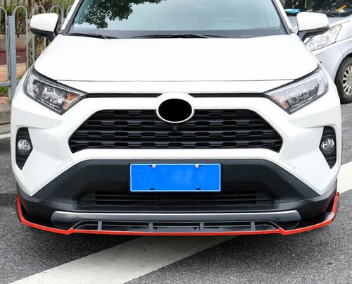 For Toyota RAV4 2019-2024 Red+Black Front Bumper Lip Spoiler Bodykit Refit 3X - Picture 3 of 6