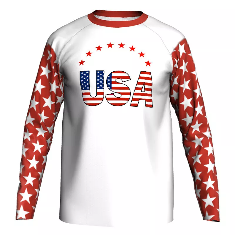 USA MTB Mountain Bike Motocross Cycling Jersey Downhill Road Jacket Long  Shirt