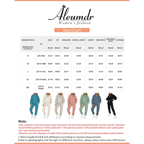 Aleumdr Women's 2 Piece Athletic Outfit Set Zip Mock Neck Tracksuit: XL Black - Picture 4 of 4