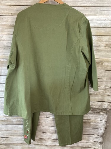 Juego de Chaqueta y Pantalones SUZANNE SOMERS COLLECTION Talla 3X Plus Floral Estrás j362 - Imagen 2 de 5