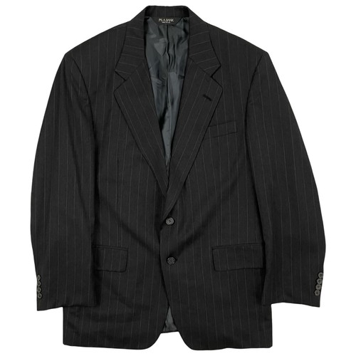 Vintage Herren Nadelstreifen Anzug Set Größe 42R Blazer 34x29 Hose 90er Grau Twill Wolle - Bild 2 von 10