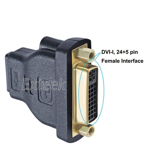 DVI-I 24+5 24+1 To HDMI Male Female Plug Socket Adapter Converter Gold Plated AU - Picture 9 of 14