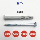 Nageldübel 6x80 mm Schlagdübel Einschlagdübel montiert Senkkopf Dübel Nagelanker