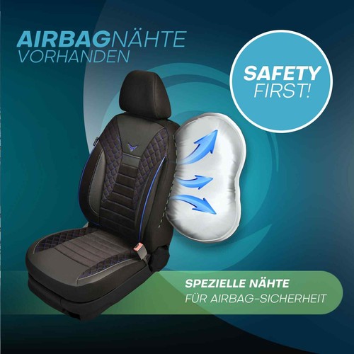Fundas de asiento Prime adecuadas para Subaru XV 1 desde 2012-2018 en negro-azul JOLT806 - Imagen 9 de 10