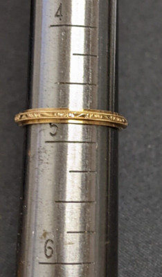 Solid 14KY Gold Sz 4 3/4  Band Stack Ring 2.5 mm Unworn! New Old Store Stock