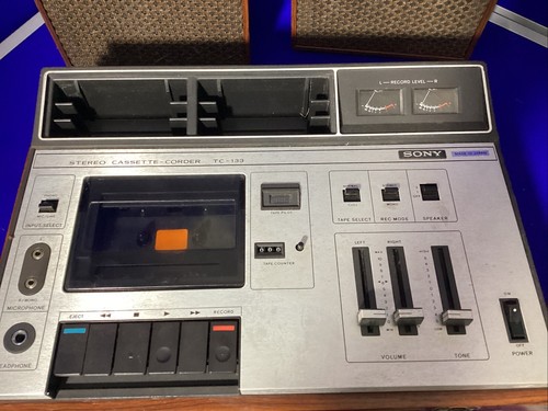 Vintage Sony TC-133 Portable Stereo Cassette Tape Corder Player - Spares/Repairs - Bild 2 von 14