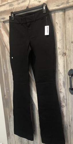 OLD NAVY High Rise Pixie Flare Pants Sz 0 Secret Smooth Pockets BLACK NWT
