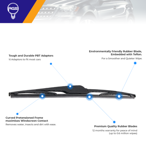 Rear Windscreen Wiper Blade For Fiat 500 all 2007 2008 2009 2010 2011 - Picture 3 of 11
