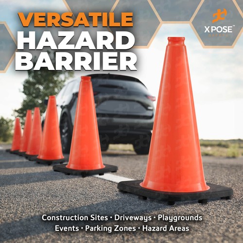 12 of Orange Traffic Cones 18 Inch , Multipurpose PVC Plastic Safety Cone - Picture 6 of 7
