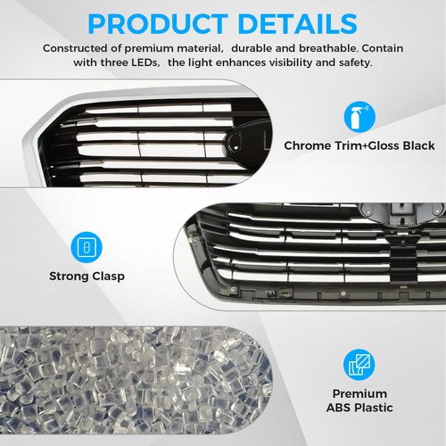 Parrilla para Subaru Ascent 2019-2022 cromada negra brillante - Imagen 5 de 9