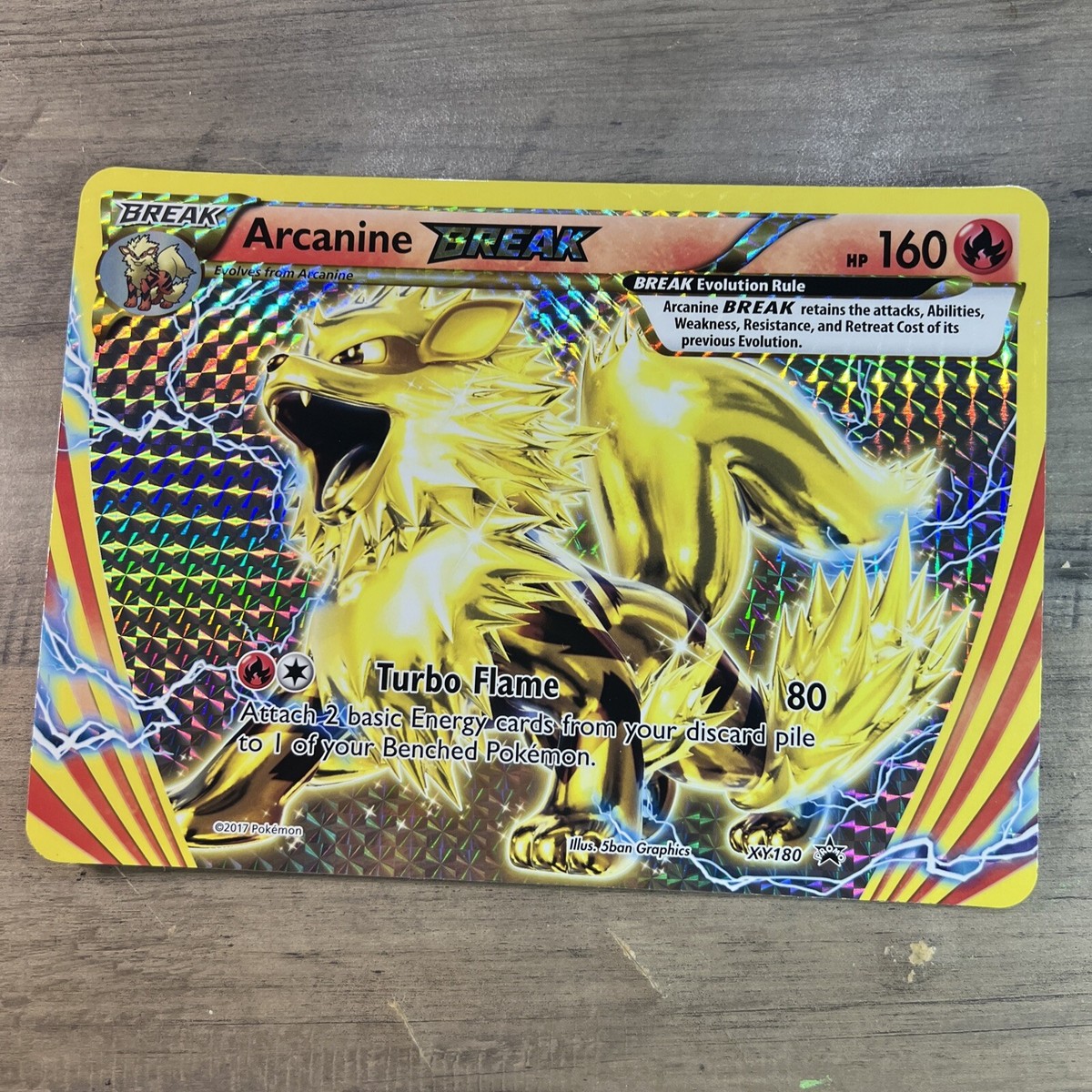 Arcanine Break XY180 JUMBO OVERSIZED Black Star Promo Holo