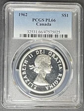 1962 Canada Dollar PCGS PL-66, Buy 3 Items, Get $5 Off!!