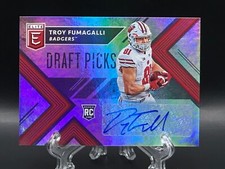 Troy Fumagalli 2018 Panini Elite Draft Picks Collegiate Rookie Auto #138 Badgers