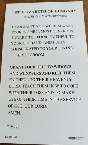 St. Elizabeth of Hungary prayer cards (pack of 4) - Picture 2 of 2
