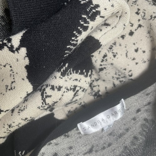 Sandra Darren Dress Sz M Womens Black and Ivory Fit Flare Lace Pattern Dress - Picture 7 of 9