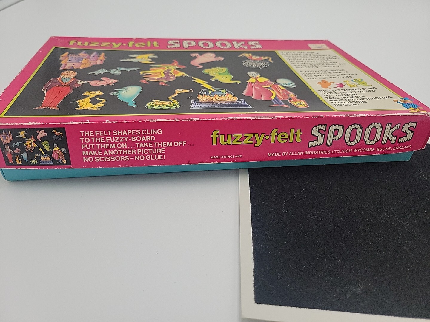 Spooks Fuzzy Felt Set Allan Industries Halloween Vtg Made In England