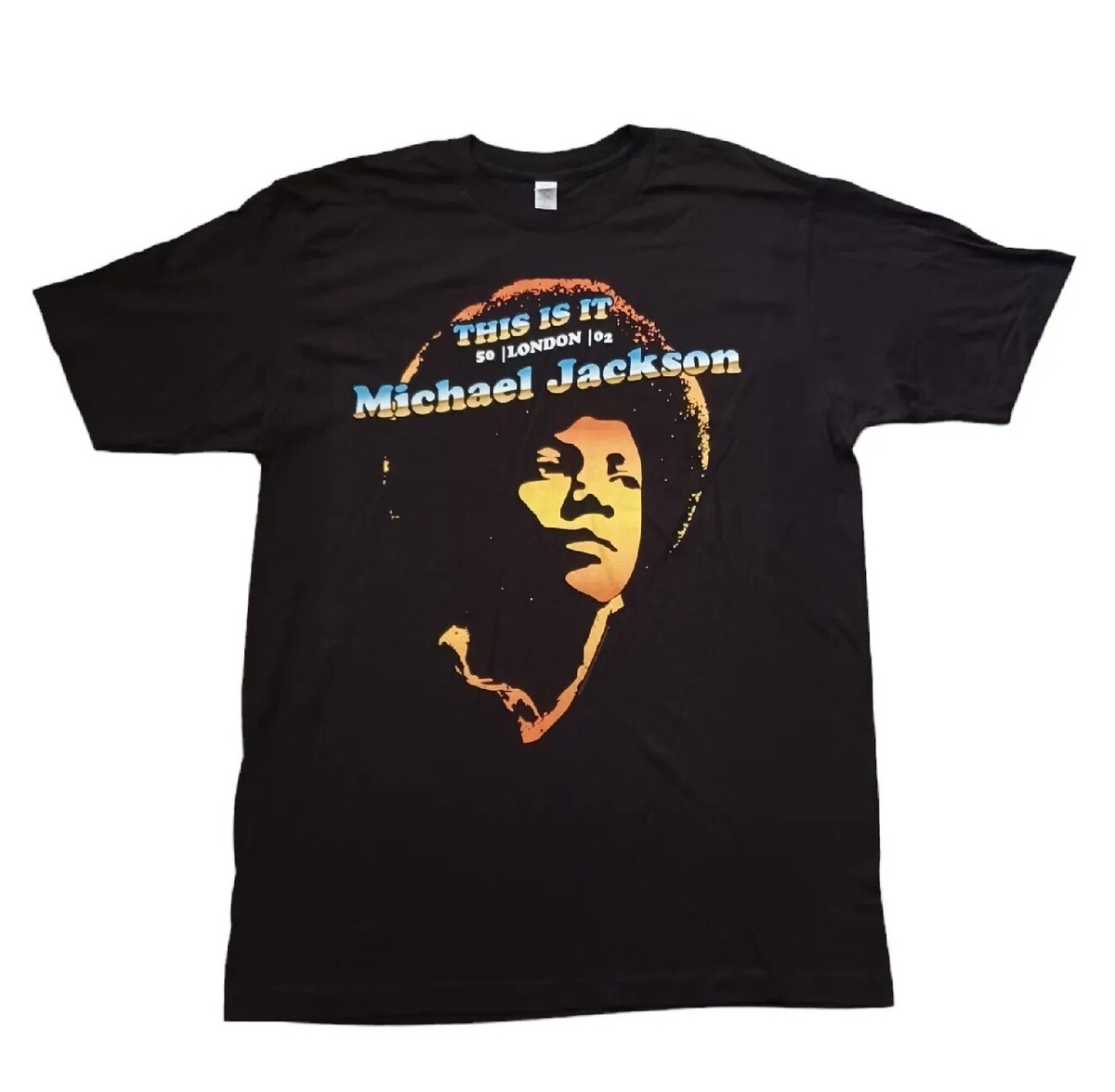 Michael Jackson T Shirt Men L Black This Is It London 2007