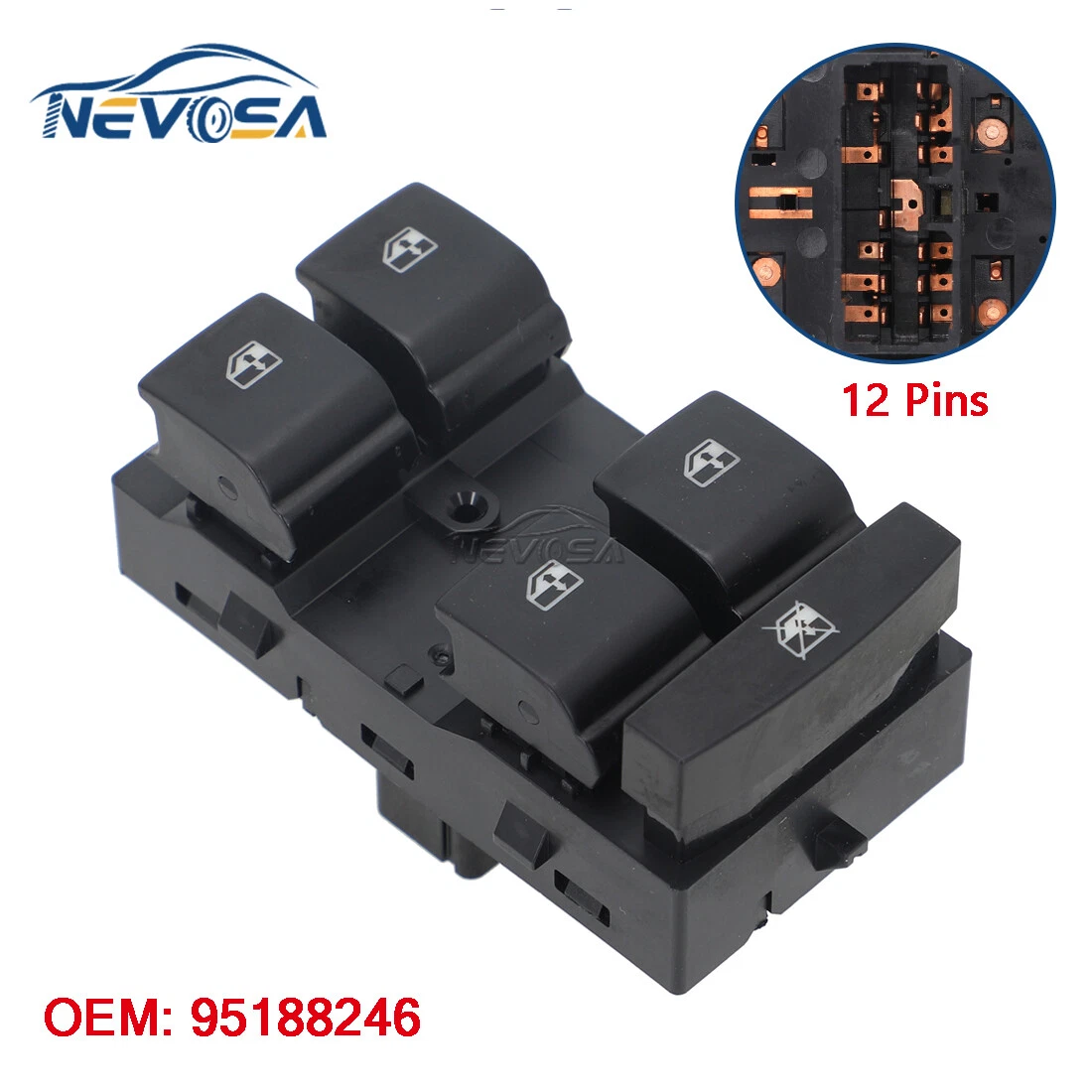 Interruttore Specchietto Retrovisore Per Chevrolet Aveo E Sonic 2012-2020 - Controllo Potenza, Qualità Eccellente, Compatibile Con I Codici OEM 95328440 E 95460071 Interruttore Specchietto Retrovisore Per Chevrolet Aveo E Sonic 2012-2020 - Controllo Potenza, Qualità Eccellente, Compatibile Con I Codici OEM 95328440 E 95460071