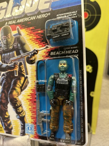 Gi Joe 1986 Beach Head Ranger Beautiful Paint Apps And Logo ReCarded Moc Hasbro - Picture 2 of 12