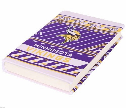 Cubierta de libro elástica premium con licencia oficial de los Minnesota Vikings NFL 8x10" - Imagen 2 de 2