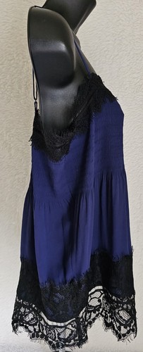 Express Womens Shirt Top Blouse Size M Medium Blue Black - Picture 6 of 24