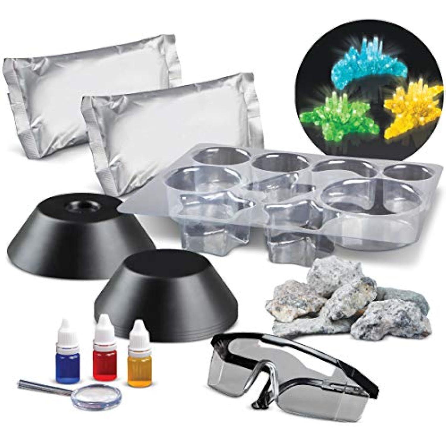 Discovery Mindblown 25 PC Lab Crystal Growing Kit w/Mold Shapes