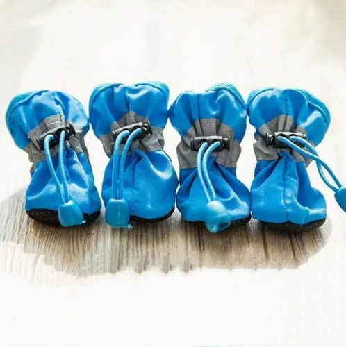 4PCS/Set Waterproof Pet Dog Shoes Anti-slip Rain Boots Footwear Cat Puppy Dog US - Picture 9 of 15