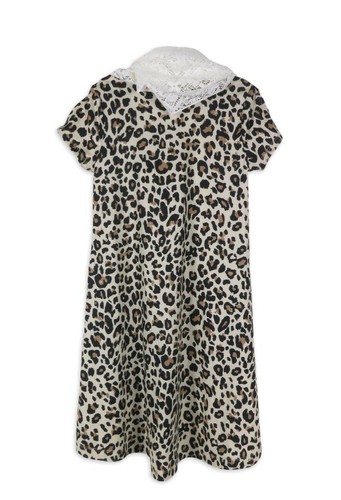 NWT 3-Piece Girls 6-6X Summer Dress w/ Scarf & Necklace Leopard Animal Print - Picture 2 of 3