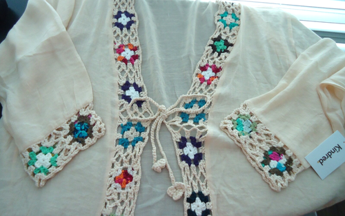 NWT Anthropologie Kindred Colorful Crochet Boho Summer Cardigan Plus Size-3X - Picture 9 of 11
