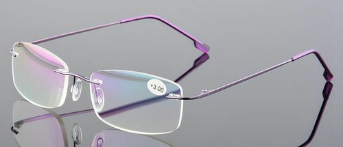 Business Rimless Rectangle Reader Flexible Memory Alloy Reading Glass +1.0 ~+4.0 - Picture 17 of 19