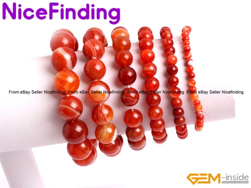 Handmade Natural Red Sardonyx Beaded Energy Healing Stretch Bracelets Mom's Gift - Picture 1 of 19