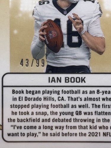 2021 Panini Classics Football Ian Book Classic Beginnings Auto RC /99 #CB-IB - Picture 3 of 3